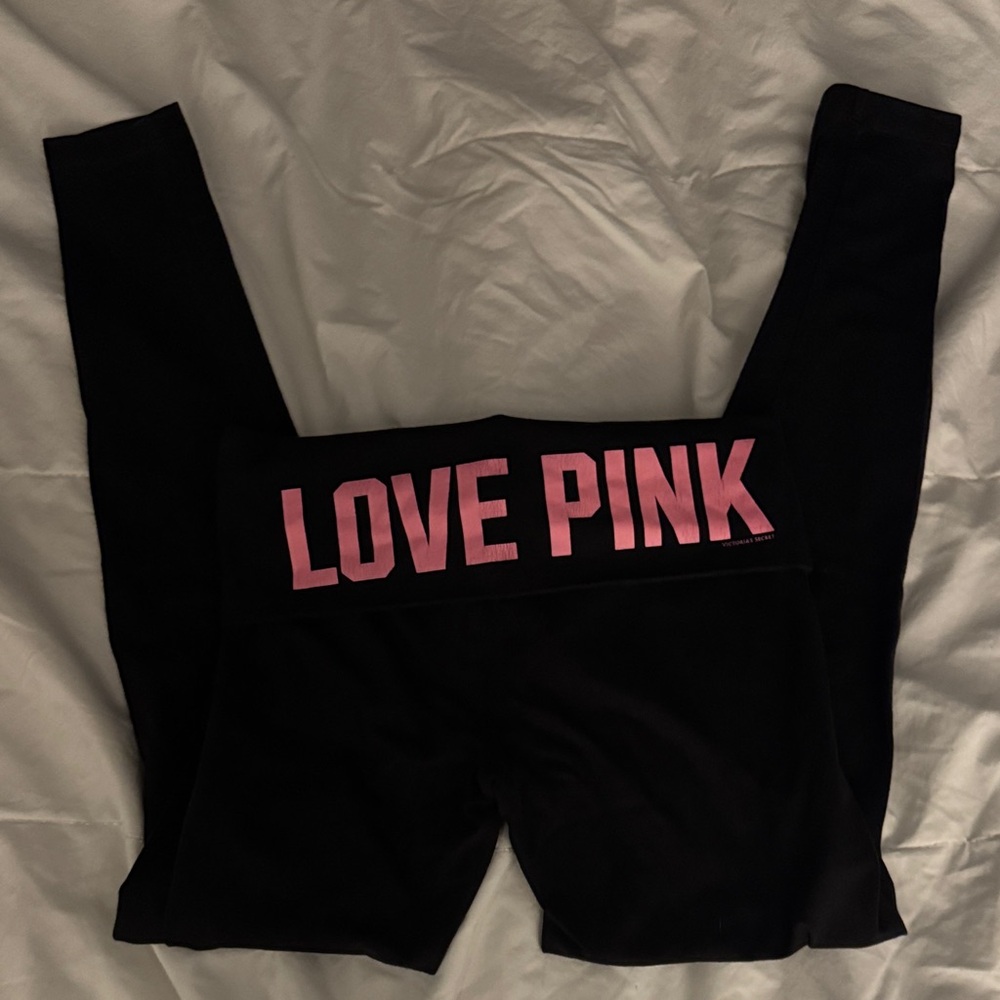 ***SOLD*** Black Leggings with Pink Logo